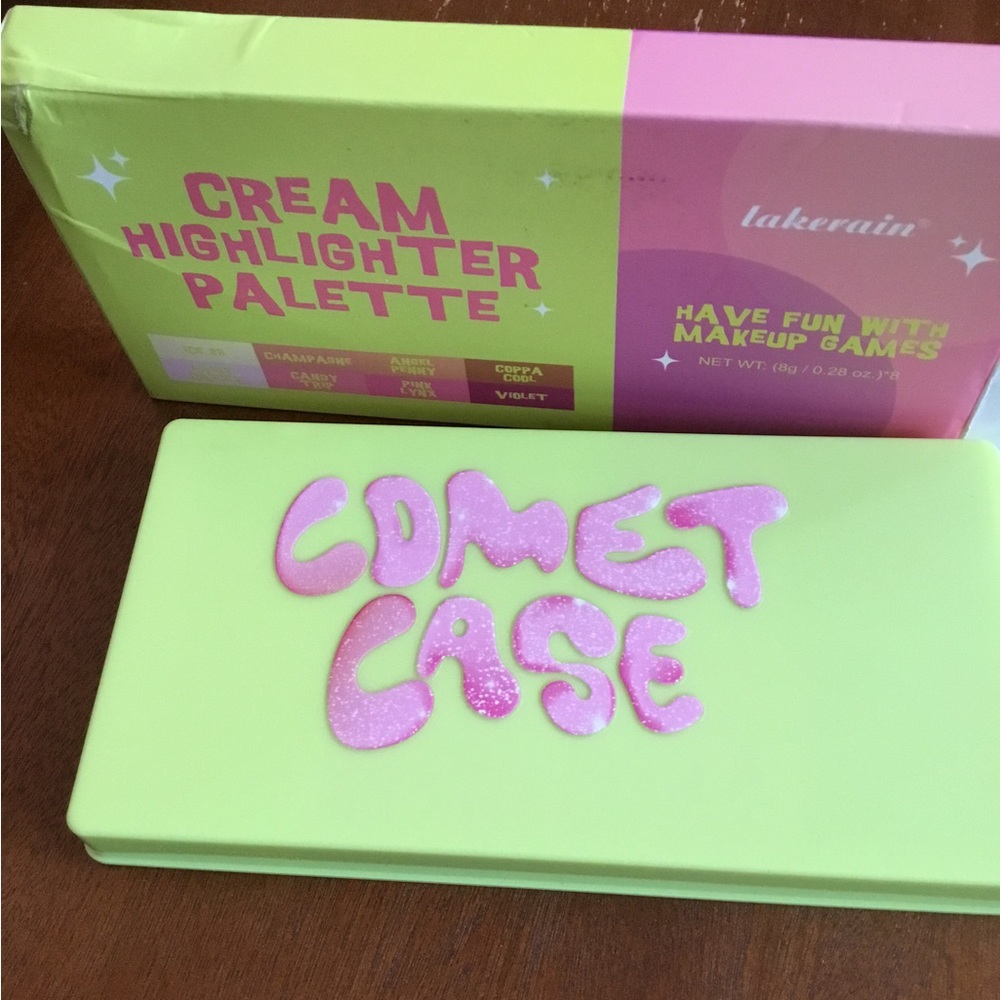 Comet Case Cream Highlighter Palette - Lime Green & Pink